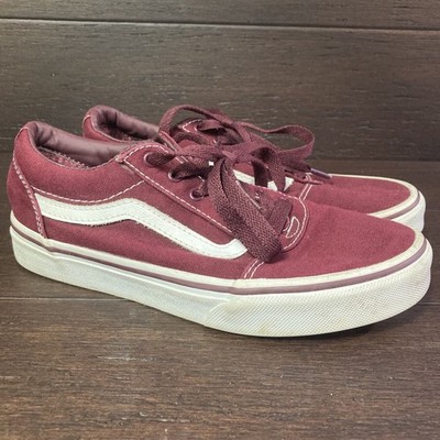 VANS Old School Youth 3 off the wall Maroon skate shoes barely worn canvas