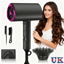 2000W Foldable Ionic Hairdryer, Fast-Dry Travel Hair Dryer with Diffuser