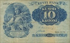 Estland / Estonia P.63a 10 Kronen 1928 (3-)