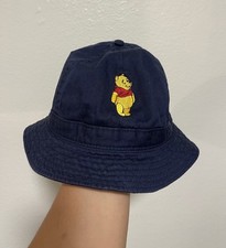 Vintage 90s Y2K Disney Winnie the Pooh Bucket Hat Goofys Hat Co Youth RARE