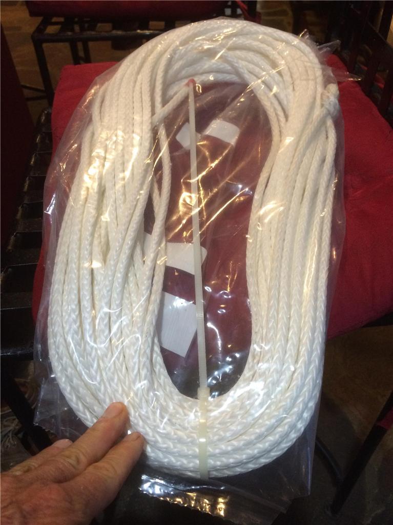 NEW ENGLAND ROPE/LINE, HI TECH ROPE E-12,08 MM,APX. 59' WHITE | eBay