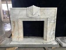 CALACATTA GOLD MARBLE ART DECO FIREPLACE MANTEL - JXCG4