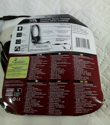 Cyber Acoustics Universal Stereo Headset AC-204 - Picture 5 of 8