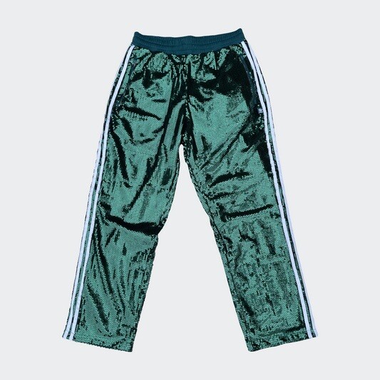 OFFICIAL KORN x ADIDAS GREEN SEQUIN TRACK SUIT - PANTS ONLY OFFICIAL KORN x ADIDAS GREEN SEQUIN TRACK SUIT - PANTS ONLY