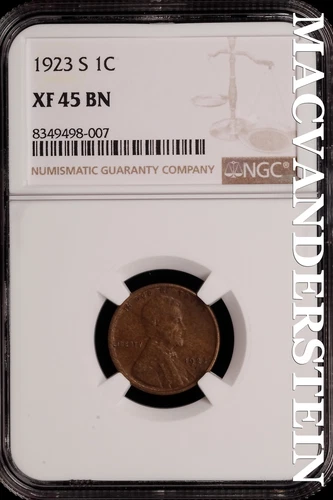 1923-S Lincoln Wheat Cent - NGC XF 45 BN - Scarce  No Reserve  #SLH59