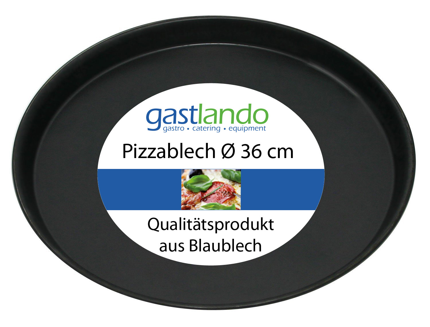 20 Stück Blaublech Profi Pizzablech Pizzaform Ofenform rund Ø 36 cm Gastlando