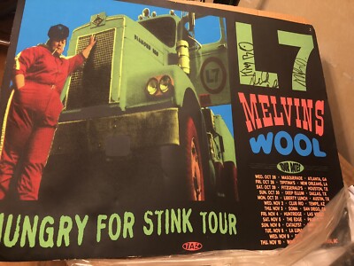 MELVINS 1994 L7 MELVINS WOOL TOUR POSTER SIGNED (NOT SURE WHO ALL