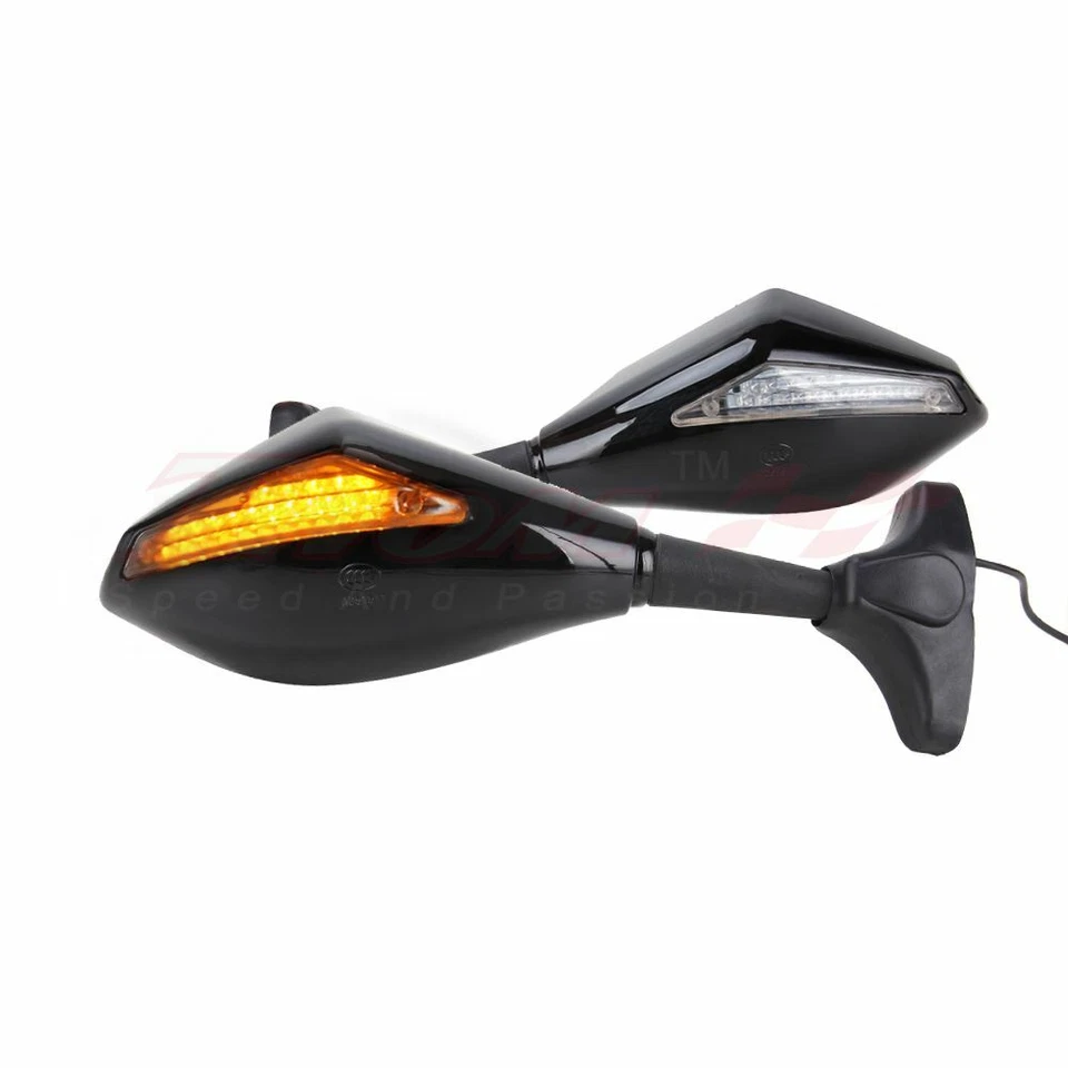 Espejos retrovisores laterales intermitentes LED intermitentes para motocicleta Honda Yamaha Foto 3 de 4