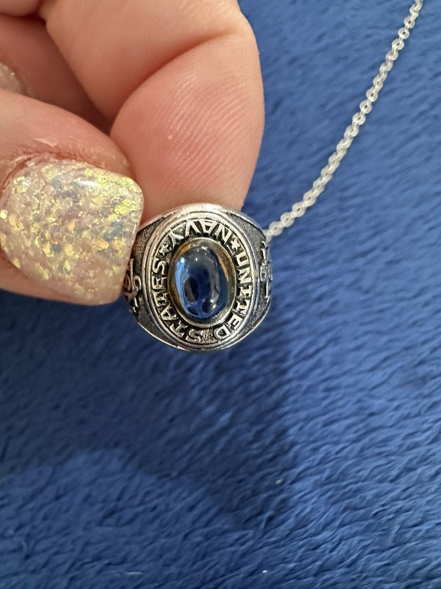 Sterling Silver 925 United States Navy USN Prime Small Class Ring