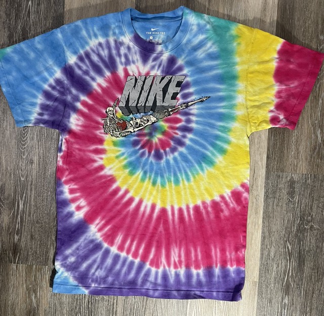 Blue Tie Dye Skeleton Swoosh T-shirt 