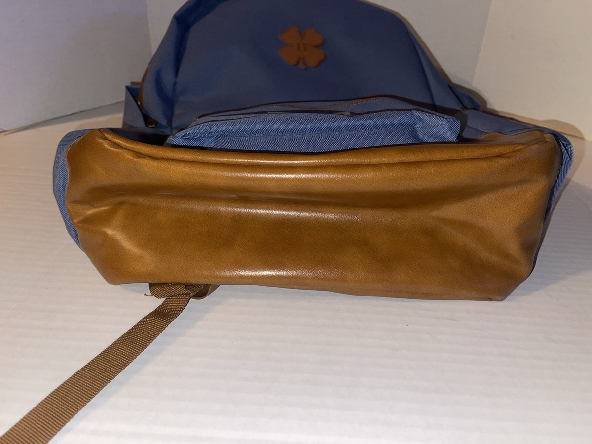 Lucky Brand Blue Denim Brown Trim Backpack Large School  display picture 3