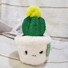 FAO Schwarz Cactus Plush Succulent Plant Stuffed Toy With Tag Sparklers 8 Inch