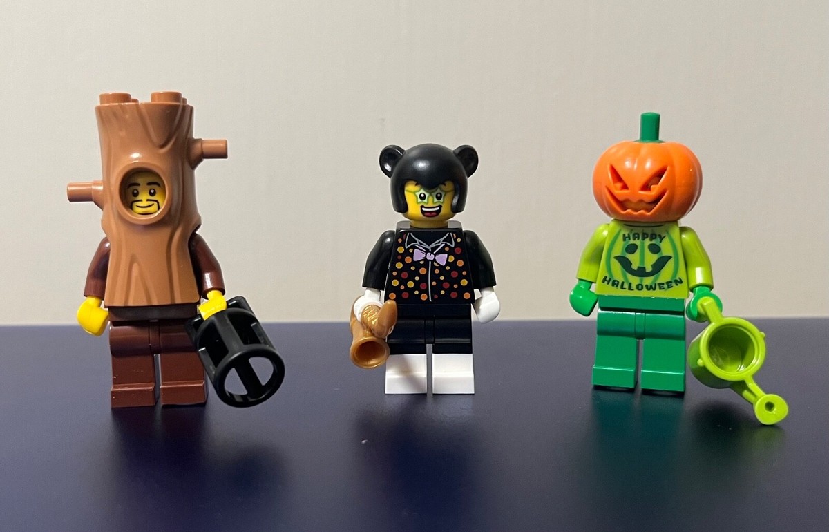 Lego BAM Build-A-Minifigure 2023 Halloween Pumpkin Head Black Cat Tree Suit  New