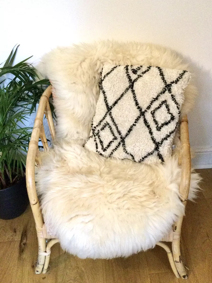 Vintage Rattan Bamboo Cane Accent Chair With Cushions c1970 80s