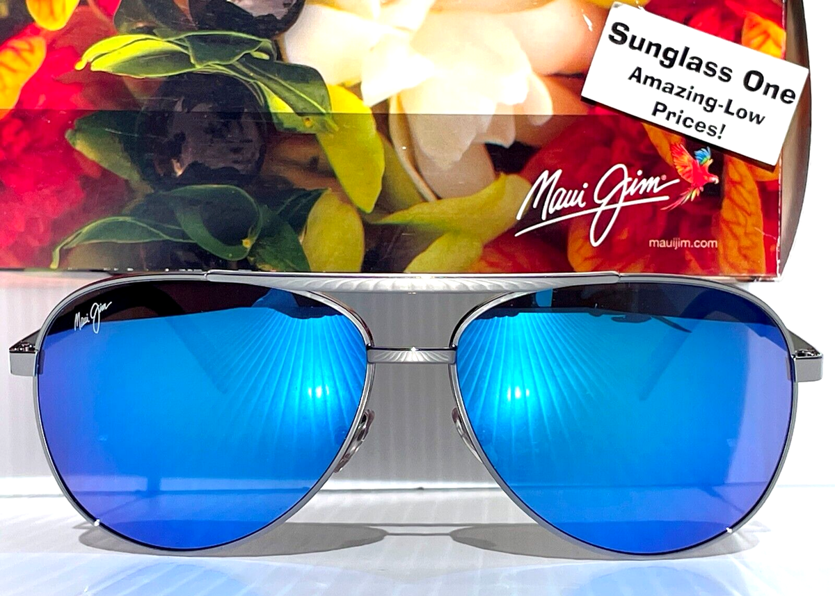 NEW Maui Jim SEACLIFF Silver POLARIZED Maui Blue Lens