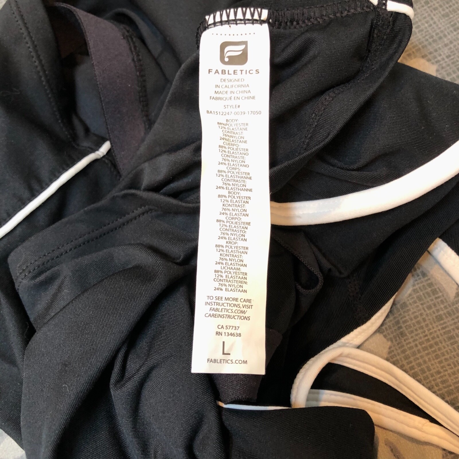 FABLETICS Bra  sz L Polyester Elastane  Black Whi… - image 5