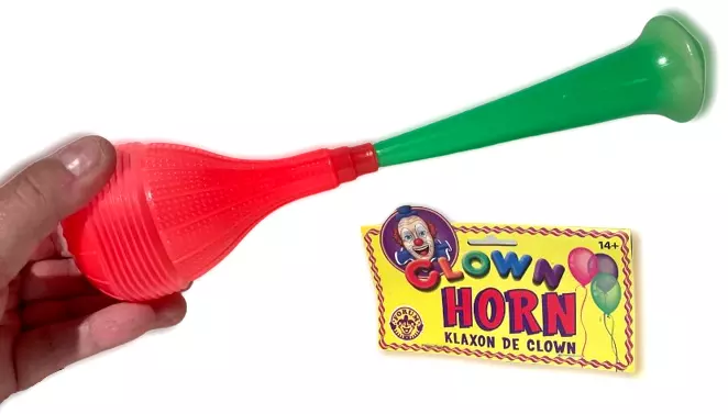 1 JUMBO CLOWN HORN Funny Loud Squeaker Squeaks Sound Harpo Joke Toy Costume  Prop