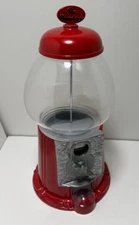 Vintage 11" Gumball Candy Machine Red Metal Glass Globe