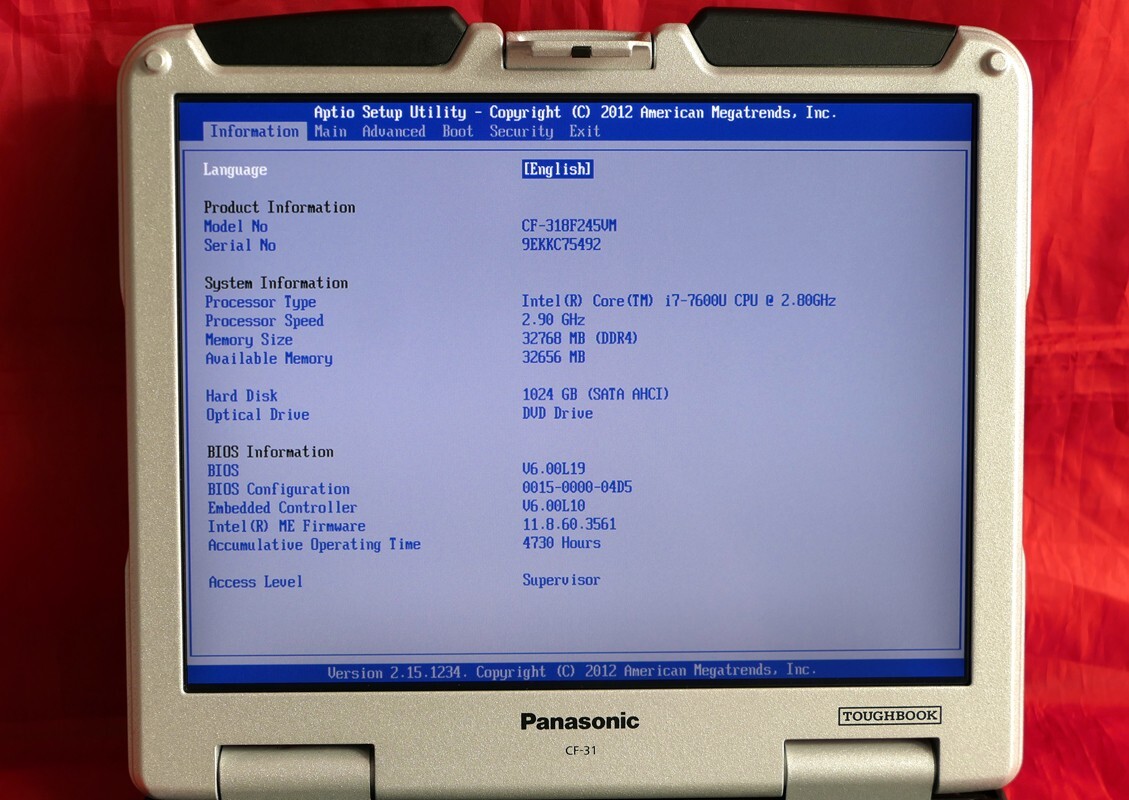 Panasonic Toughbook CF 31 MK6 2 90GHz Core I7 32GB RAM 1TB SSD 4G panasonic-toughbook-cf-31-mk6-2-90ghz-core-i7-32gb-ram-1tb-ssd-4g