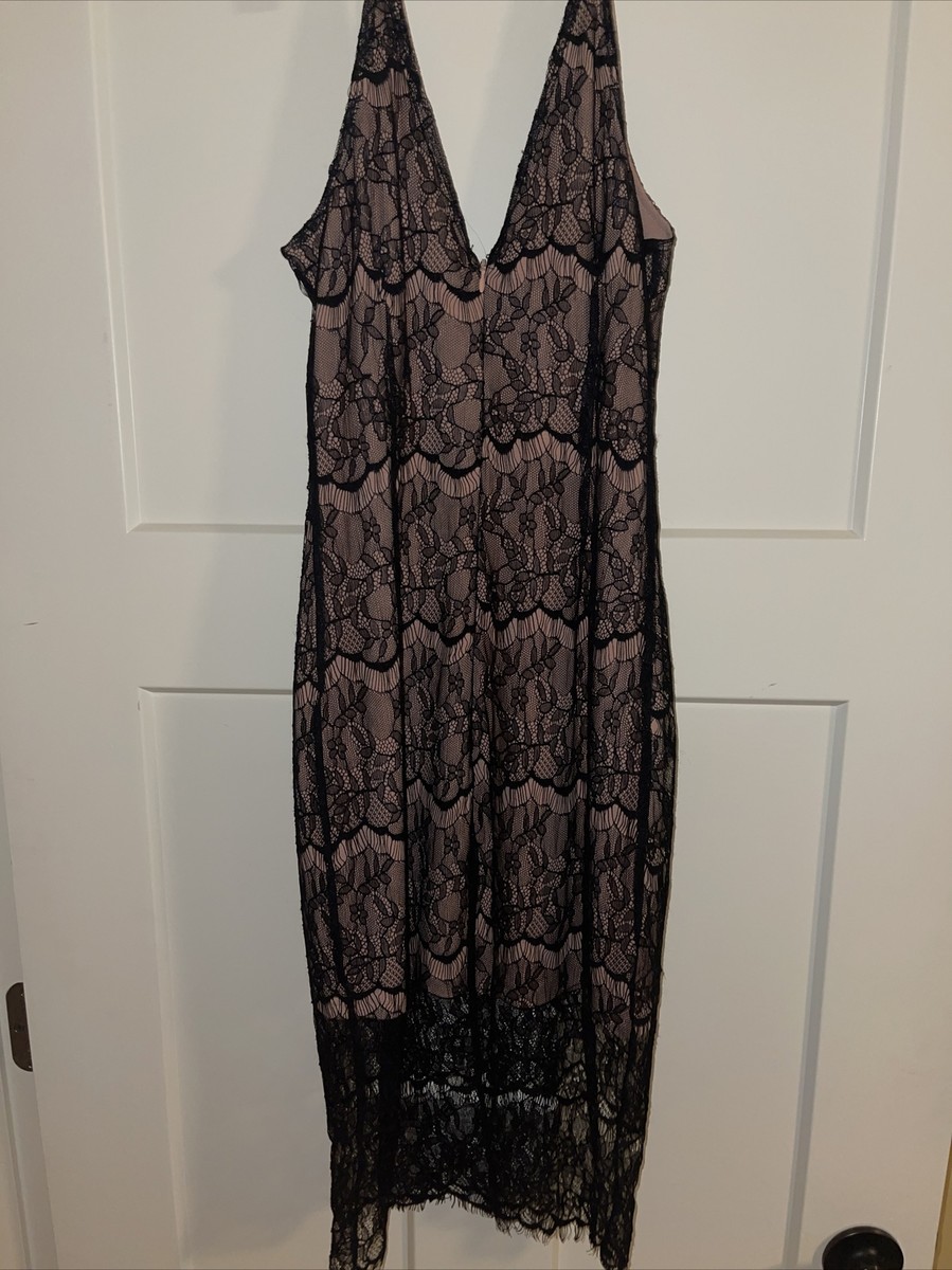 LUSH Black Lace Overlay Party Dress Women's Size Small | eBay