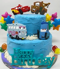 Disney Cars Deluxe Birthday Cake Topper Set Featuring Tow Mater