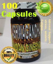 Organic Ashwagandha 100 capsules 100 Natural Organic stress and anxiety aid