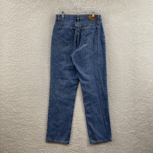 Y2K Vintage Tommy Hilfiger Jeans 4 6 26 27 Women Relaxed Straight Leg Logo Patch - Picture 2 of 12