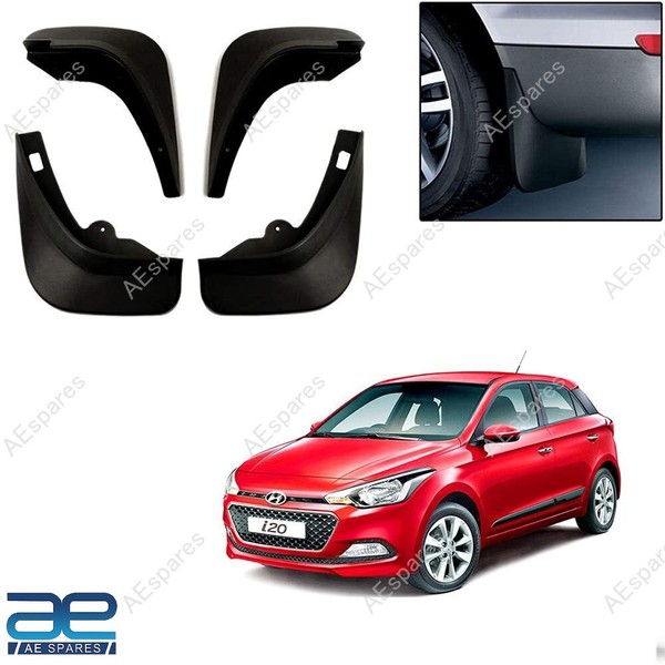 Mud Flap Set Aus 4 StüCk FüR Hyundai I20 Elite Type - 1 Schwarz PVC-image
