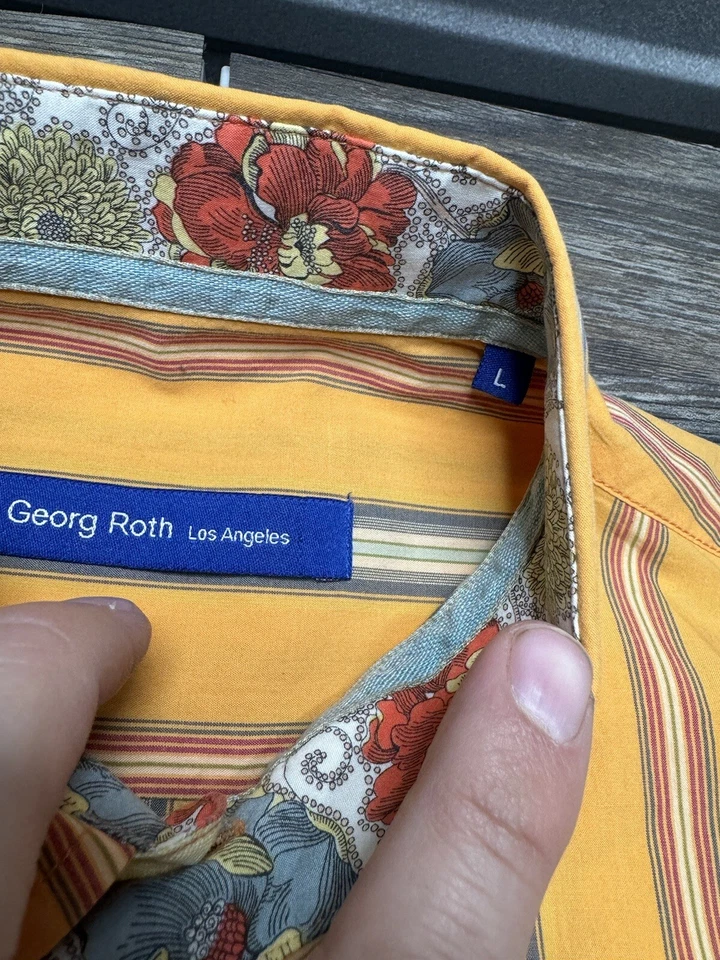 Georg Roth Mens L Long Sleeve Button Up Flip Cuff Shirt - Image 3 of 4