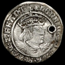 Henry VIII, 1509-47. Groat, mm. Rose, 1526-44. Pierced.
