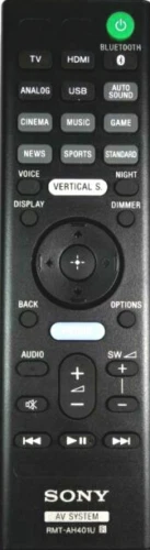 New Genuine RMT-AH401U For Sony AV System Remote Control HT-X9000F SA-WX9000F - Picture 1 of 2