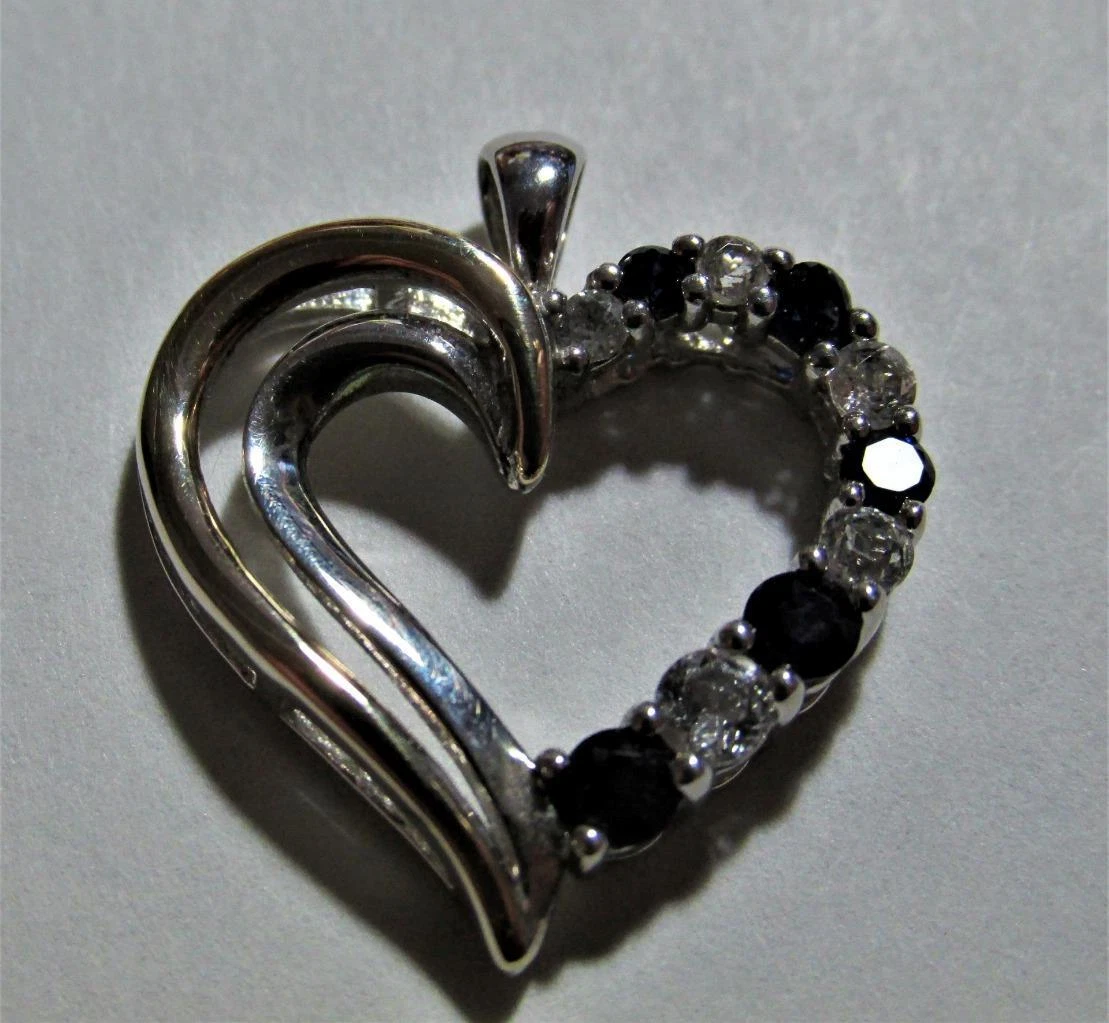 925 10k au heart necklace sale