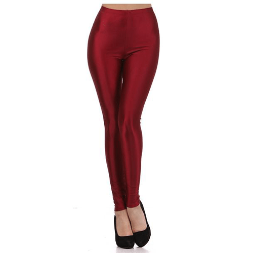 High Waist Satin Feel Leggings | eBay