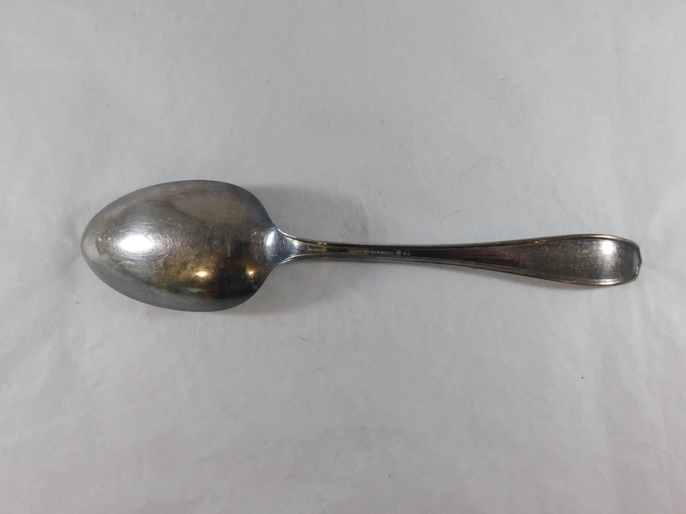 Антикварная серебряная овальная сервировочная ложка 1881 Rogers A1 CHIPPENDALE 7 3/4 дюйма - Изображение 2 из 4