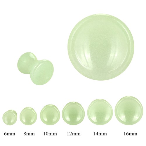 PAIR Organic Stone Ear Plugs Tunnels One Side Concave Ear Gauges 2G-16MM USA - Picture 8 of 17