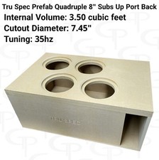 TRU SPEC Prefab Quad 8" Ported Subwoofer Enclosure Subs Up Port Back box Vented