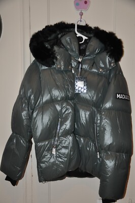 Mackage Men's Kent Fur-trim Hooded Puffer Coat Sz 46
