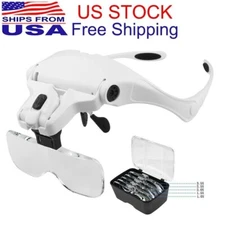 5 Lens Dentist Loupes Dental Binocular Glass Magnifier with Led Head Light