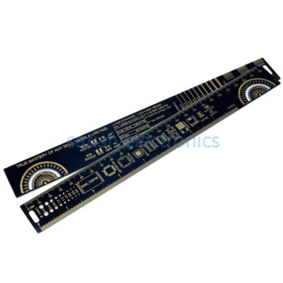 25cm Multifunktionales PCB Lineal Messwerkzeug Widerstand Kondensator Chip IC Schwarz