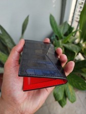 Tarjetero para hombre negro/rojo genuino 100 % doble cara piel EXÓTICA, billetera