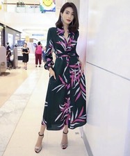 2 4 $468 DVF Diane von Furstenberg QUINCY Hunter Silk Wrap Effect Midi Dress