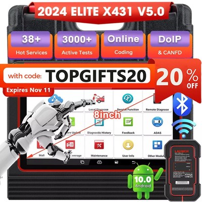 LAUNCH X431 PRO V5.0 Car OBD2 Scanner Diagnostic Bi-directional Tools ECU Coding