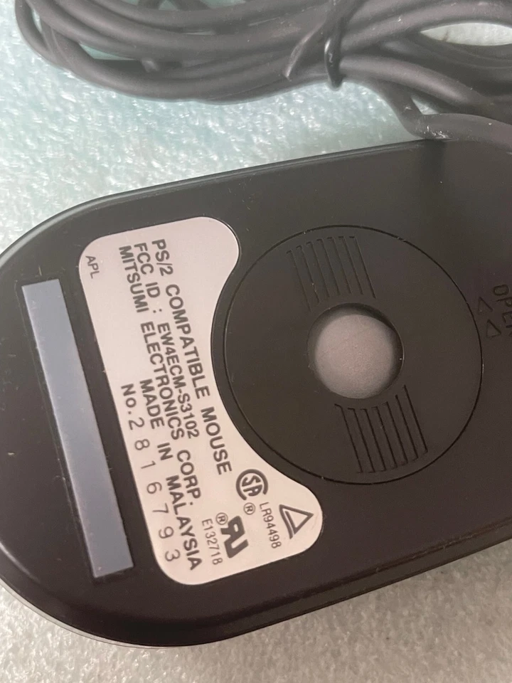 RARE NEW VINTAGE BLACK MITSUMI 2 BUTTON PS2 MECHANICAL MOUSE RM2-CMP36 RM3-M1 - Image 3 of 3