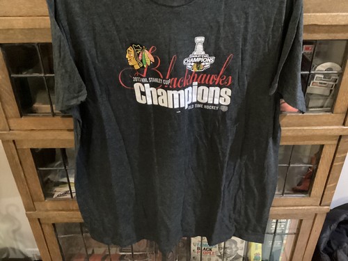 2013 Chicago Blackhawks Stanley Cup Champions Gray DUNBROOKE T-shirt SZ XL -Cool - Picture 11 of 12