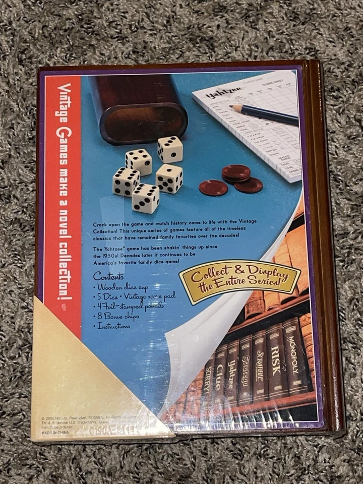 NEW 2005 Parker Brothers Yahtzee Vintage Game Collection Wooden Case Collectors - Image 2 of 2