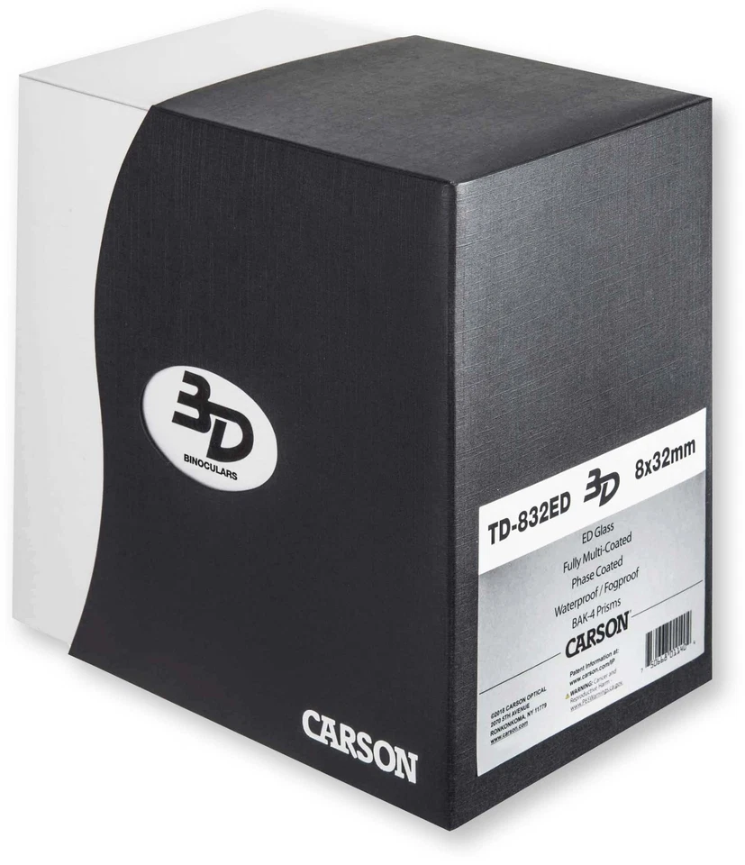 Carson 8 x 32mm 3D Series Binoculars,Black/Grey w/High Definition : TD-832ED - Image 2 of 2