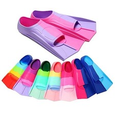 Kids Swim Fins Youth Short Blade Swimming Training Flippers Xs  12-1 Us Kid 
