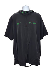 Oregon DUCKS Football TEAM ISSUED Nike 1/4 Zip JACKET with HOOD Men's 3XL
