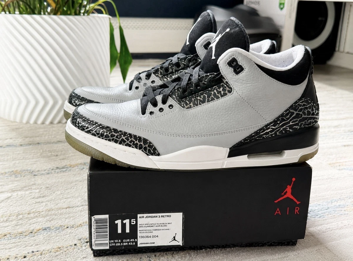 Jordan 3 Retro Wolf Grey - огромный выбор по лучшим ценам | eBay