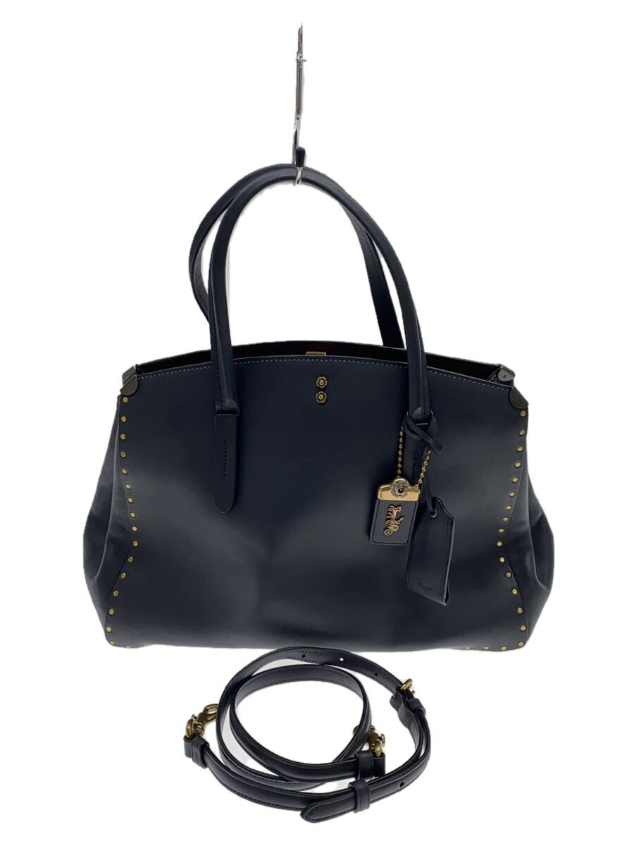 COACH navy leather handbag for women stylish and durable-image